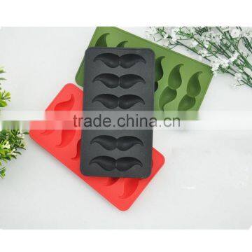 Mustache Shaped Ice Cube Tray 6 Cavities Silicone Ice Molds