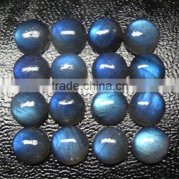 Round Cut Cabochon Labradorite Blue Flashy Gemstone AAAA Quality