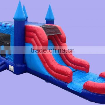 Playground fun inflatable castle slide combo for kids, inflatable jumper with water slide