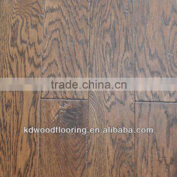 Rustic style Chatter distressed dark color white Oak wood flooring