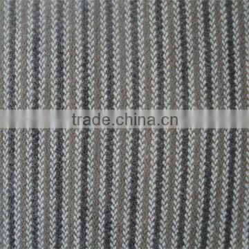 black,white and brown /stripe/ wool tweed fabric with polyester