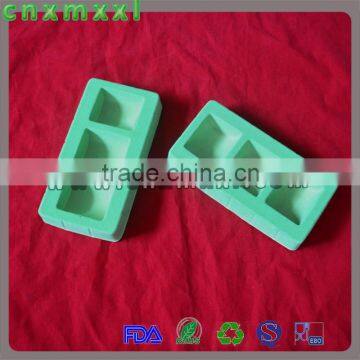 Green flocked tray for wines