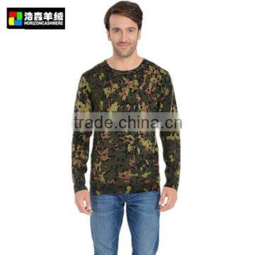 Men Military Cashmere Sweater, Men Roll Neck Delicate Print Cashmere Sweater