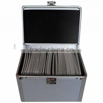 120 CD DVD DJ ALUMINIUM STORAGE CASE & SLEEVES BOX