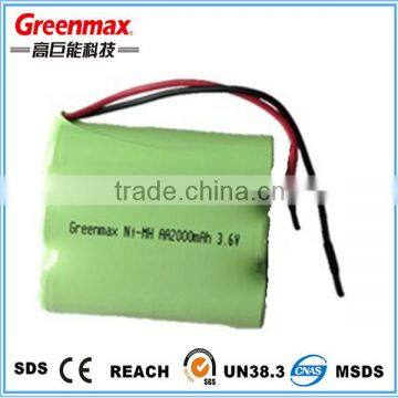 High quality long life aa 2000mah 3.6v battery pack