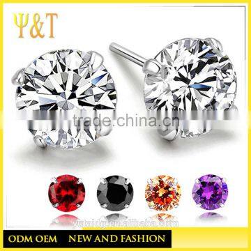Jingli Jewelry New Design Candy Color AAA Cubic Zirconia Jewelry silver Earring (AE-003)