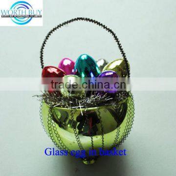 Shiny Easter eggs in nest for Easter decoration from Shenzhen factory