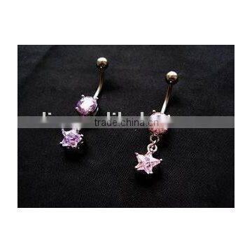 The noble Body art piercings crystal star belly button rings opal belly button rings