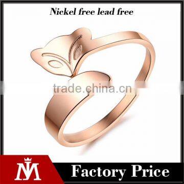 Stainless Steel Rose Gold Fox Ring
