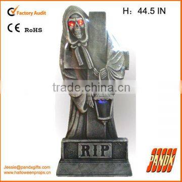 RIP 44 Inch Polyfoam Tombstone With Light up Ghoul and Cross