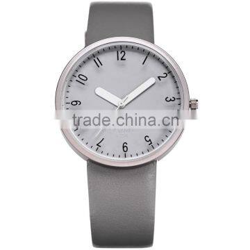Popular Boys Girls Grey Leather Band Antique Quartz Wrist Watch For Kids