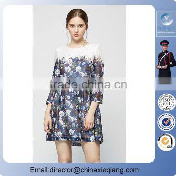 2016 Fashion Ladies Elegant Pattern Printed Dress