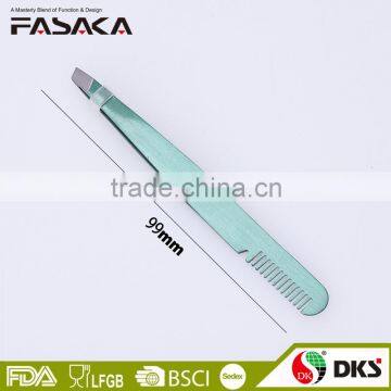 SSG2271SPB-2015 New design stainless steel tweezers with printing and comb