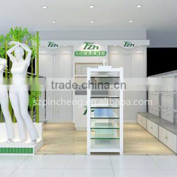 shop counter design furniture with adjustable tempered glass shelf for boutique