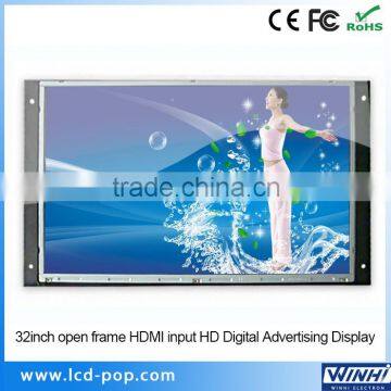 Hot sale 32 inch Auto play loop play 1080P indoor Digital Advertising LCD Display Open Frame LCD Monitor