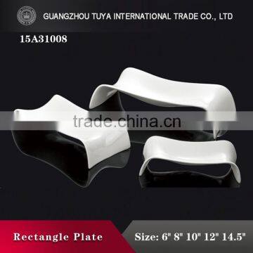 Unique special shape porcelain plate high quality ceramic plate