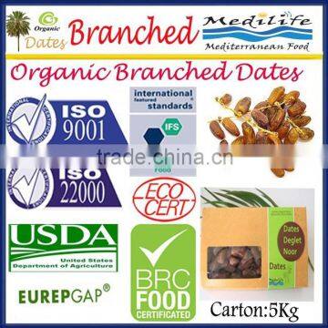 Organic Branched Dates, High Quality Organic Branched Dates , Dates Fruit, Branched Dates 5 Kg Carton