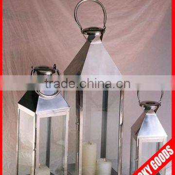 high quality mirror polished stainless steel candle lantern for decoration