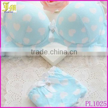 High Quality Women Push Up Bra Sets Sexy Lovely Girl Solid Color Cotton Bra Set Fresh Girl Underwear Lingerie Sets Bra + Panties