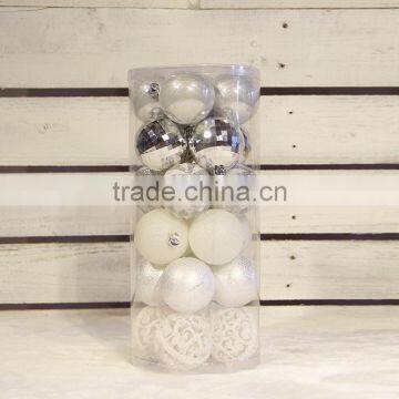 cheap christmas ornaments balls 6cm sliver white