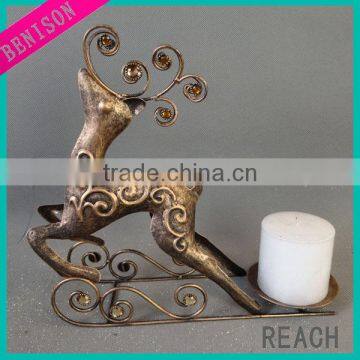 Christmas season deer-shape metal candle holder BS565-43