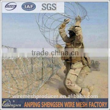 ALIBABA recommend Anping military concertina wire 450mm coil diameter concertina razor barbed wire with high quality ISO9001