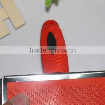 Square Cat Slicker Grooming Brush With Long Handle photo-6