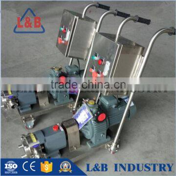 tomato puree lobe transfer pump with trolley