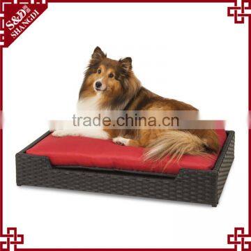 High qulaity resin wicker hand woven rectangle dog bed dog pet products