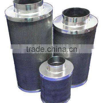 Horticulture greenhouse grow light reflector / inline fan / vent pipe ducting cylinder-shaped carbon filter for air purifying