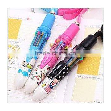 2014 Hot-selling 10 colors ball point pen with high quality and low price