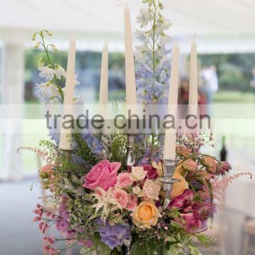 candelabra centerpiece with flower bowl