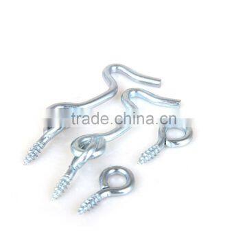 Safety gate zinc plated hook with screw eyes-2-pack