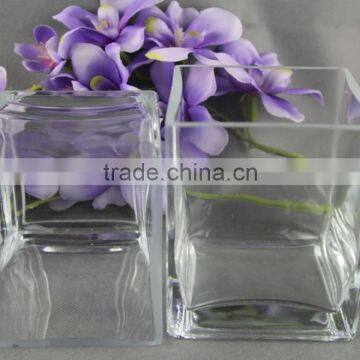 Beautiful clear glass vase with heart design