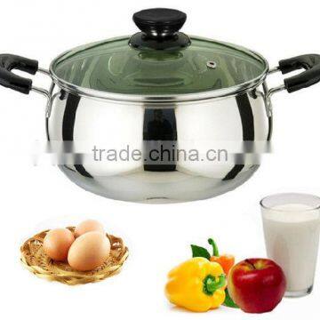 Popular Fasion Stainless Steel Glass Lid Fry Pan photo-3