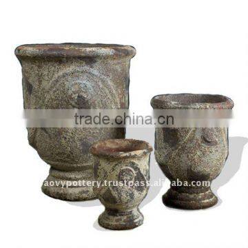 Ancient Glazed Pot, antique outdoor planter