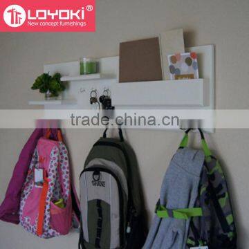 Entryway Organizer With Mail Storage Key Hooks and Coat Rack Entryway Organizer Multifunction Wall Shelf photo-2