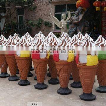 FRP ice cream figure with LED light decoration