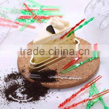Useful Plastic 50pcs Cake Forks Set/ Plastic Cake Friut Forks photo-3
