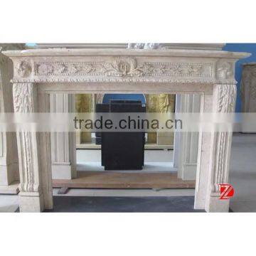 natural stone custom fireplace mantel