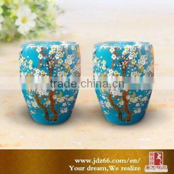 Fancy Color Glazed Birds and Flowers Ceramic Garden Short Stools for Sale Made in Jingdezhen photo-2