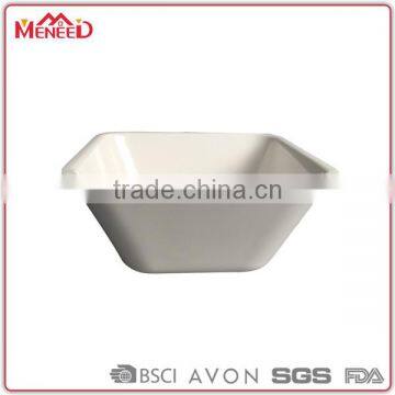 Cheap hard deep biodegradable melamina soup square white plastic bowl for hot food