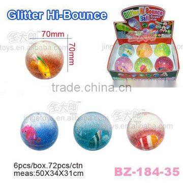 70MM Glitter Globe Hi Bounce Ball with Pet