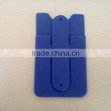Hot Selling Blue Adhesive Stickers Silicone Rubber Mobile Phone Card Holder for Mobile Phone photo-2