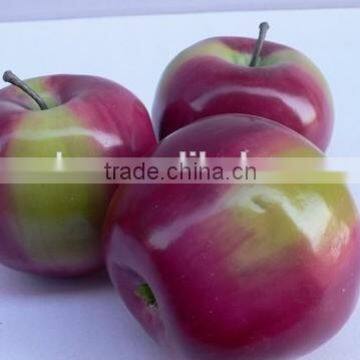 3 Artificial Red-Green Apples Fake Faux Fruits for Home Decor