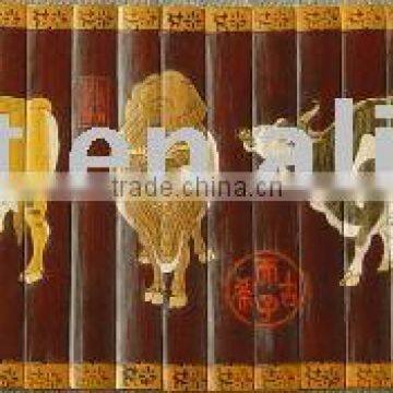 bamboo decoration ( the picture of oxes)