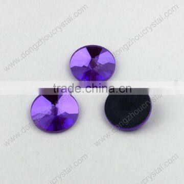 Loose Flat Back Round ab Color Crystal Glass Stone Silver Foiled for Clothes photo-3