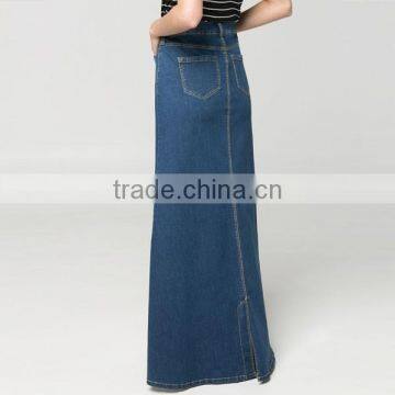 Factory Directly Sale New Ladies Flared Long Denim Skirt photo-3