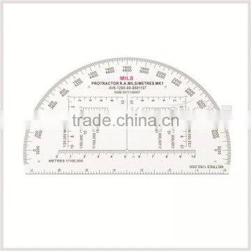 6 inch military protractor for soldiers training, transparent high quality protractor for military, half moon shape #KMP-1