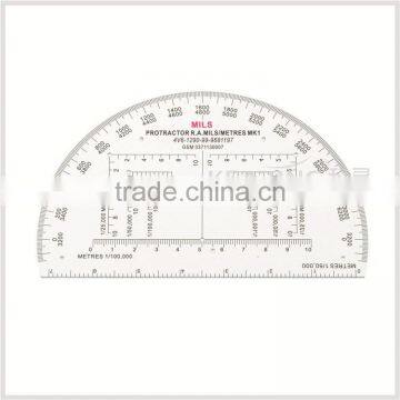 Chinese Custom 6 Inch Half Moon 360 Degree Plastic Protractor, Transparent High Quality Protractor for Military Training # KMP-1 photo-3